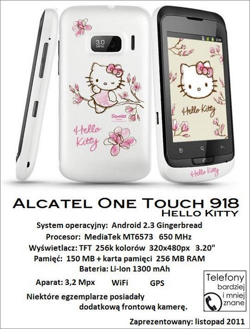 Alcatel OT 918 Hello Kitty OT-918 Hello Kitty technical